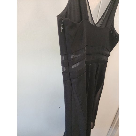 Express Black Sleeveless Cocktail/Homecoming Dress w/ Mesh Inserts | Size 4 - Picture 7 of 9